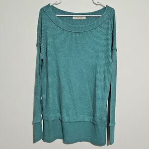 We the Free North Shore Thermal Tunic Top Sz XS Free‎ People Aqua Bright